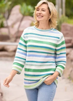 Pullover mit effektvollem Ringeldessin