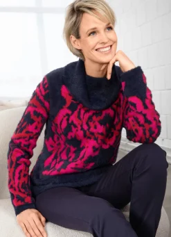 Pullover mit haarigem Effektgarn