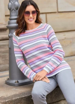 Pullover mit hochwertigem Muster im Ringeldessin