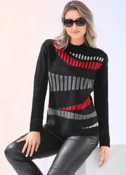 Pullover mit Jacquard-Vorderteil