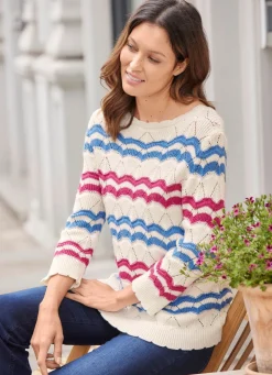 Pullover mit Mustermix im Ringeldessin