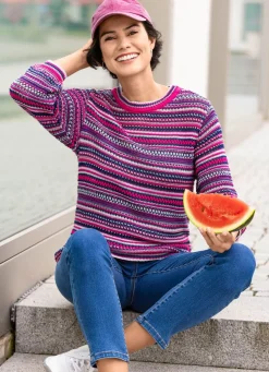 Pullover mit Mustermix im Ringeldessin
