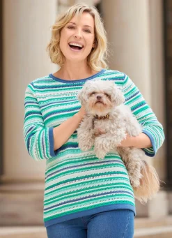 Pullover mit Mustermix im Ringeldessin