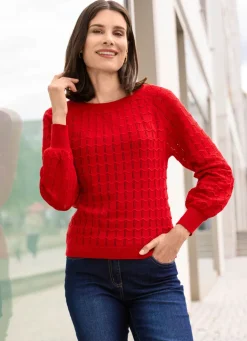 Pullover mit Raglanärmeln in leichter Ballonform
