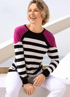 Pullover mit Ärmeln in Raglanoptik