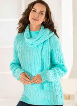 Pullover mit Schal in weicher Qualität