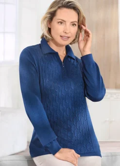 Pullover mit streckender Struktur