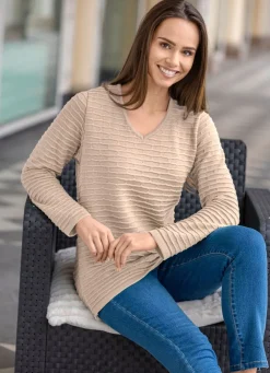 Pullover mit Strukturstreifen
