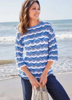 Pullover mit Wellendessin