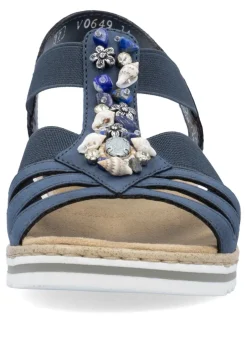 Rieker, edle Damen-Sandalen, mit Riemchen und Elastikbandagen