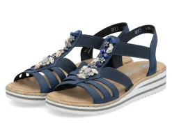 Rieker, edle Damen-Sandalen, mit Riemchen und Elastikbandagen