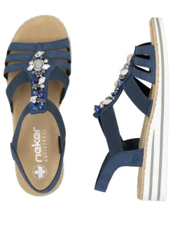 Rieker, edle Damen-Sandalen, mit Riemchen und Elastikbandagen