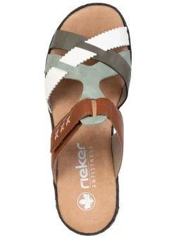 Rieker, leichte Damen-Pantoletten, mit Klettverschluss