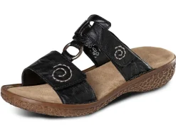 Rieker, modische Damen-Pantoletten, Weite H, mit Klettverschluss