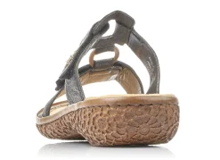 Rieker, modische Damen-Pantoletten, Weite H, mit Klettverschluss