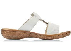 Rieker, modische Damen-Pantoletten, Weite H, mit Klettverschluss