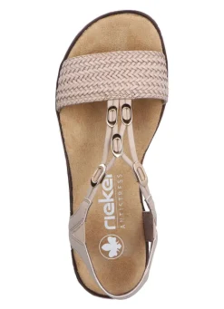 Rieker Sandale mit Flechtung und Metallschmuck