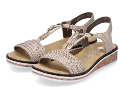 Rieker Sandale mit Flechtung und Metallschmuck