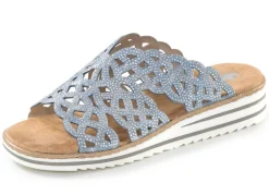 Rieker, schicke Damen-Pantoletten, mit luftigen Durchbrüchen