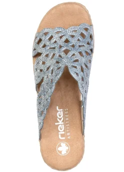Rieker, schicke Damen-Pantoletten, mit luftigen Durchbrüchen