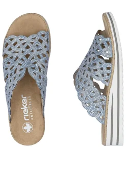 Rieker, schicke Damen-Pantoletten, mit luftigen Durchbrüchen