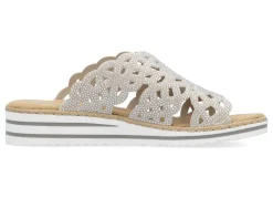 Rieker, schicke Damen-Pantoletten, mit luftigen Durchbrüchen