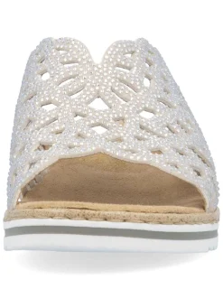 Rieker, schicke Damen-Pantoletten, mit luftigen Durchbrüchen