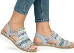 Rieker, sommerliche Damen-Sandalen, mit seitlichen Elastik-Bandagen