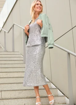 Rock mit funkelnden Pailetten