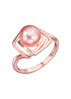 Rosevergoldeter Damenring mit Süßwasser-Zuchtperle