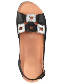 Sandale aus Rind-Nappaleder mit verstellbarem Fersenriemchen