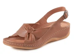 Sandale aus teilweise perforiertem Nappaleder