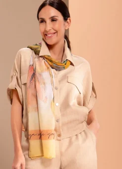 Schal mit Blüten-Blätterdessin