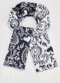 Schal mit Paisley- und Herzmotiven