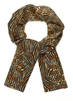 Schal mit Raubtierfell- und Zebradessin