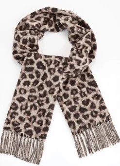Schal mit Raubtierfell-Dessin