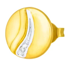 Schicke Ohrstecker in Bicolor mit 2 Diamanten