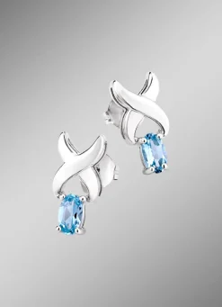 Schicke Ohrstecker mit Blautopas