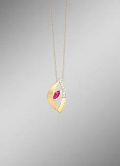 Schicker Anhänger mit Rubin und Zirkonia