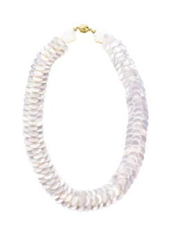 Schimmernde Halskette mit echtem Perlmutt