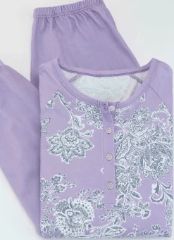 Schlafanzug, langarm mit Knopfleiste