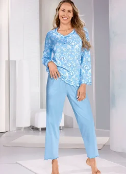 Schlafanzug mit gebogten Abschlüssen