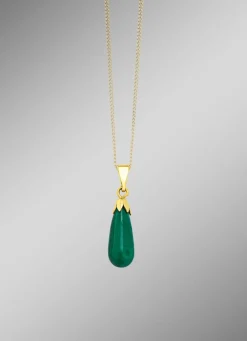 Schlichter Anhänger mit echt Malachit