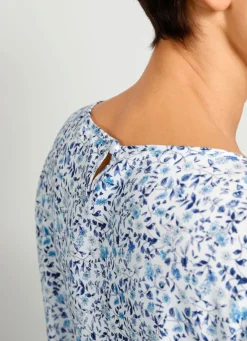 Schlupfbluse mit floralem Druckdessin