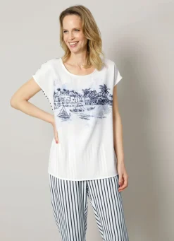 Schlupfbluse mit glitzernder Steinchendeko