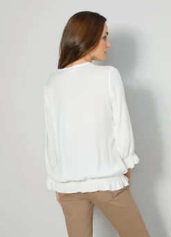 Schlupfbluse mit Rüschen