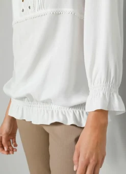 Schlupfbluse mit Rüschen