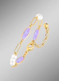 Schmuckset, 3-teilig, aus Messing mit Kristallsteinen