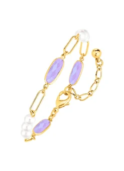 Schmuckset, 3-teilig, aus Messing mit Kristallsteinen