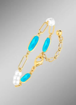 Schmuckset, 3-teilig, aus Messing mit Kristallsteinen